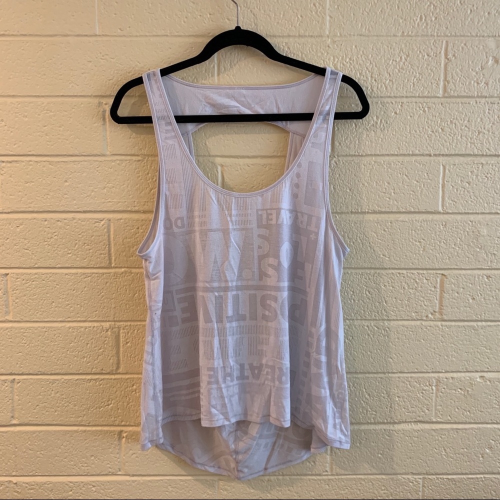 Lululemon White Tank Top with Open Back